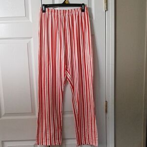 Christmas Holiday Red White Striped Candy Cane Pajama Lounge Pants Sz M  NWOT